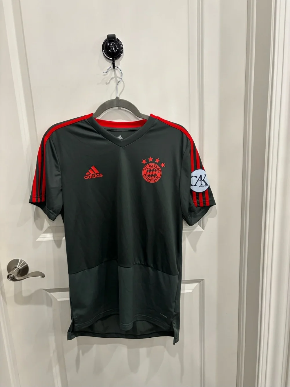 adidas Bayern Munchen Training Jersey with Bright Red Collar